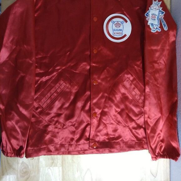 DS Vintage Ebbets Field Flannels Havana Sugar Kings Satin Jacket - Picture 3 of 7